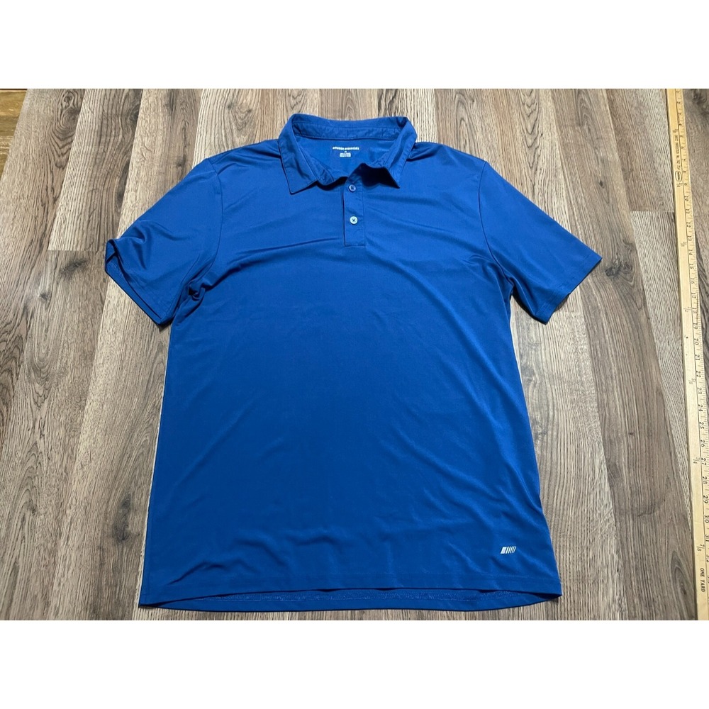 Amazon Essentials Shirt, Men's Size Medium, Blue, Polo Short Sleeve